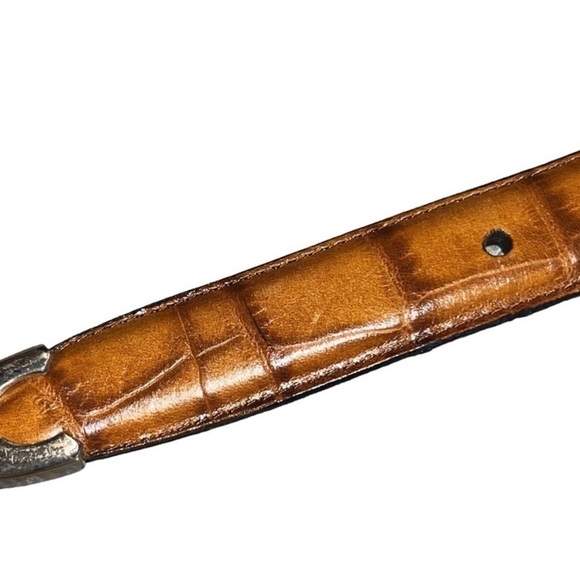 NEW Perry Ellis Portfollio.  Full Grain Cowhide Croc Embossed Belt.  Size 30 - Picture 7 of 9